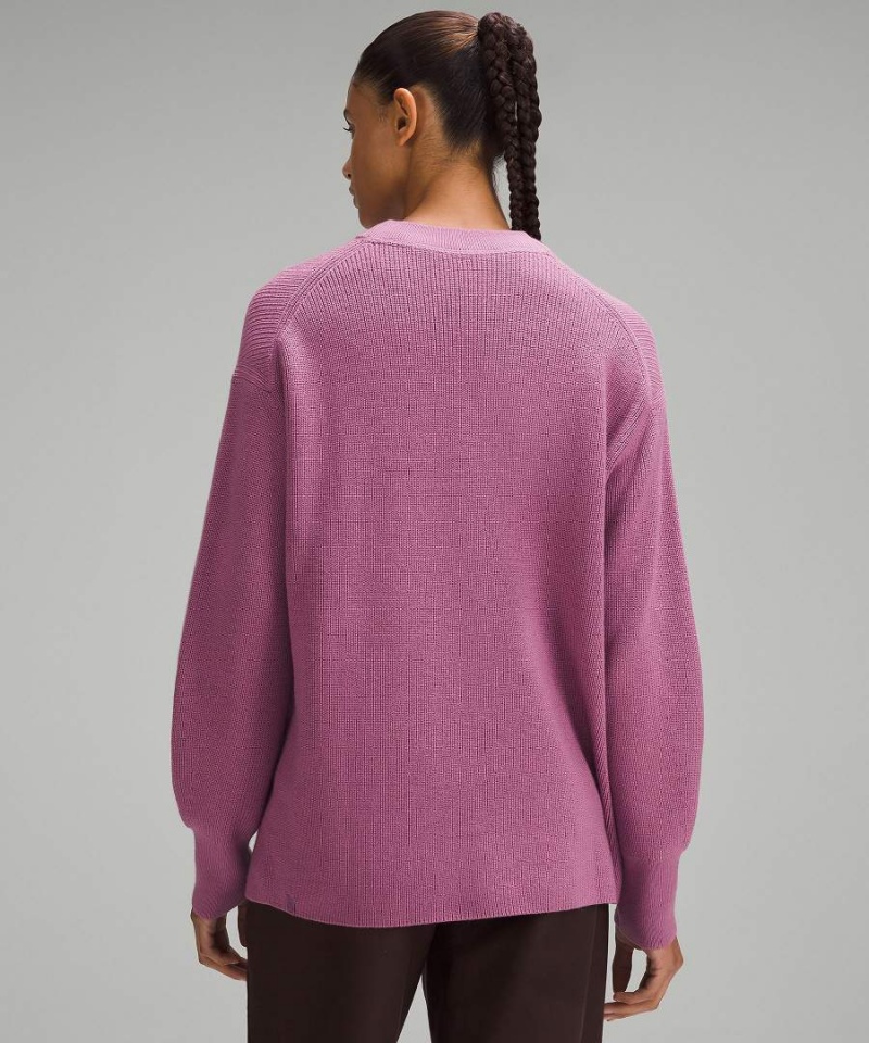 Truien Lululemon Merino Lana-Blend Acanalado Crewneck Mujer Moradas Chile | 715AZHEQI