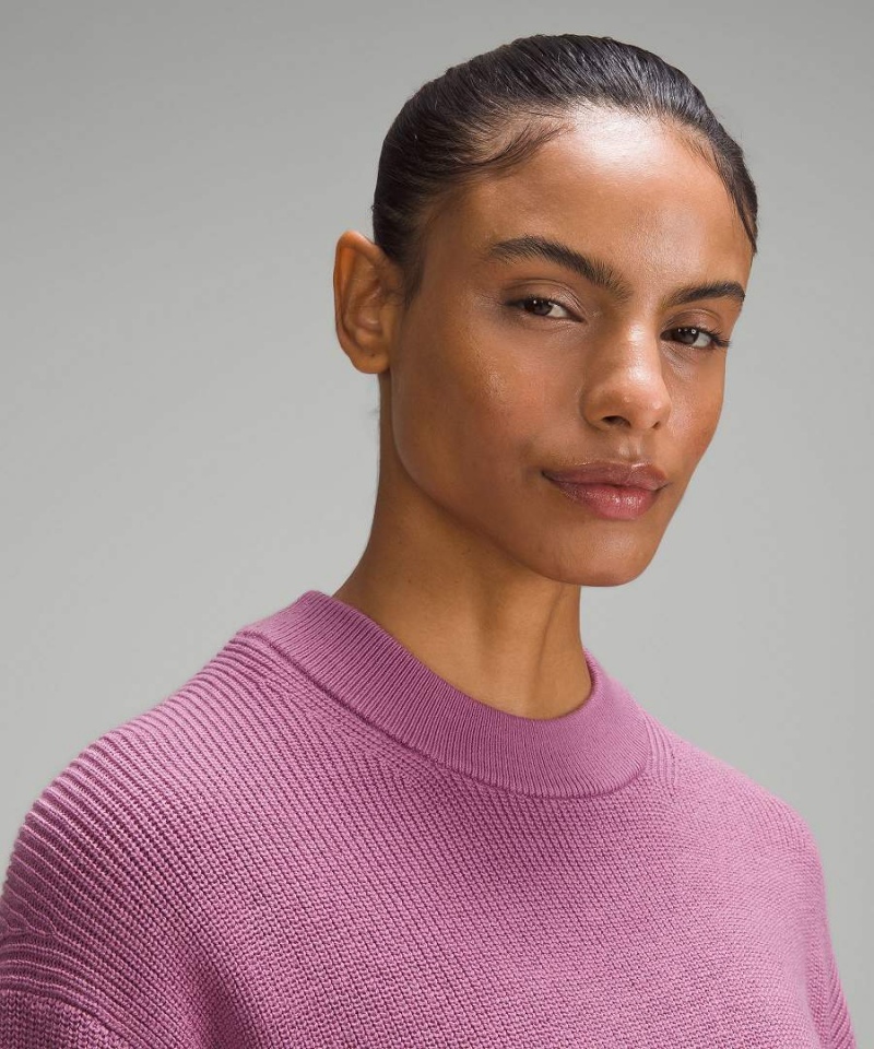 Truien Lululemon Merino Lana-Blend Acanalado Crewneck Mujer Moradas Chile | 715AZHEQI