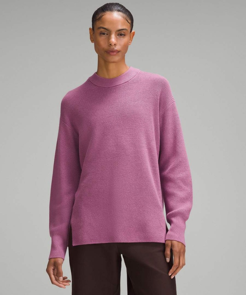 Truien Lululemon Merino Lana-Blend Acanalado Crewneck Mujer Moradas Chile | 715AZHEQI