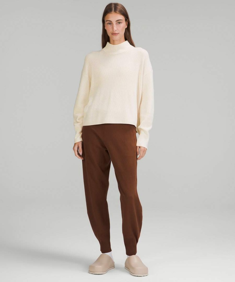 Truien Lululemon Merino Lana-Blend Acanalado Turtleneck Mujer Negras Chile | 180IHVODQ