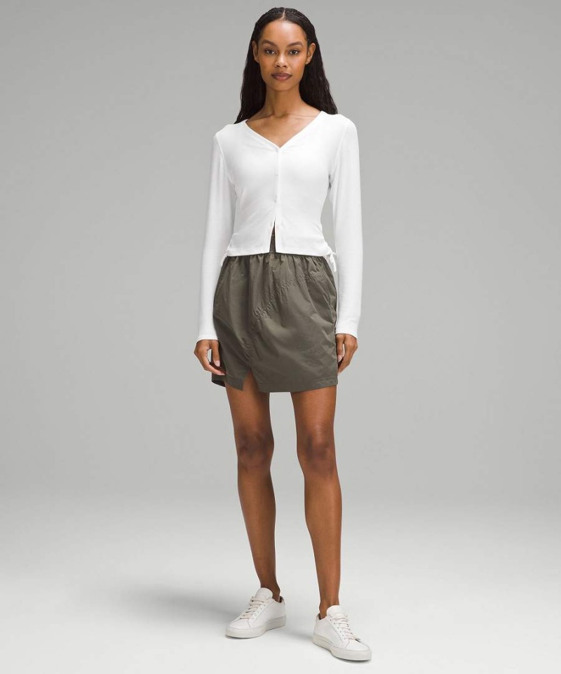 Truien Lululemon Side-Cinch Acanalado Cardigan Mujer Blancas Chile | 014CFSTDL