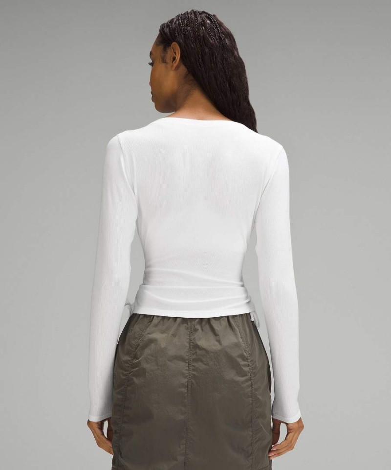 Truien Lululemon Side-Cinch Acanalado Cardigan Mujer Blancas Chile | 014CFSTDL