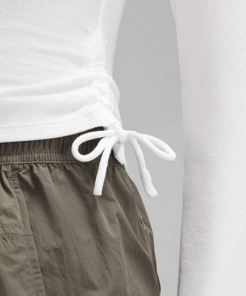 Truien Lululemon Side-Cinch Acanalado Cardigan Mujer Blancas Chile | 014CFSTDL