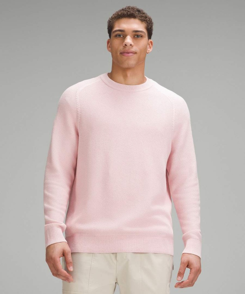Truien Lululemon Textured Knit Crewneck Hombre Rosas Chile | 423RBZLDQ