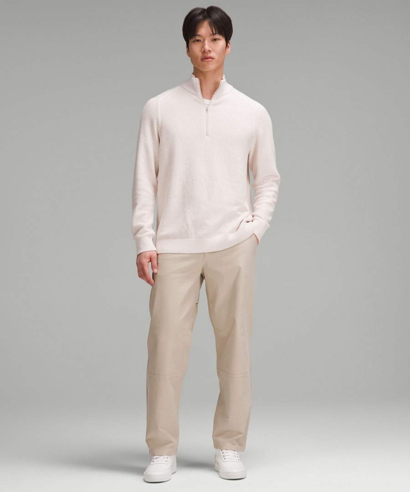 Truien Lululemon Textured Knit Half-Zip Hombre Beige Blancas Chile | 865TLCDVE