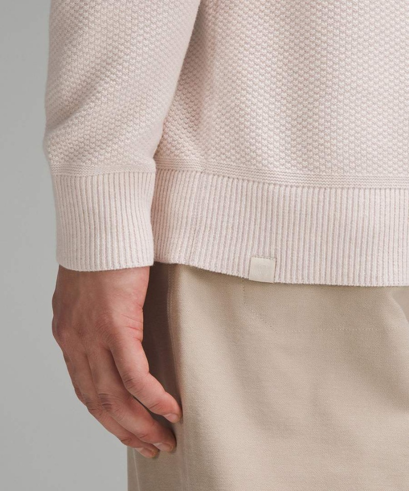 Truien Lululemon Textured Knit Half-Zip Hombre Beige Blancas Chile | 865TLCDVE