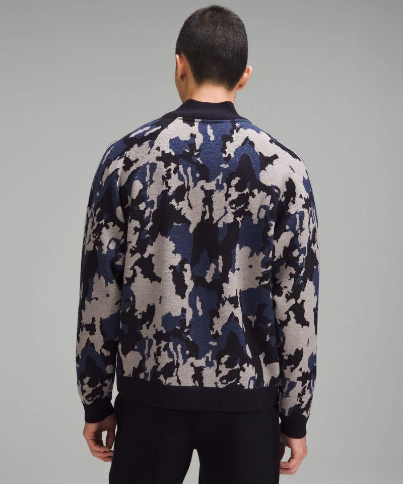Truien Lululemon lab Merino Lana-Knit Zippered Hombre Azul Marino Multicolor Chile | 635MEUKRI