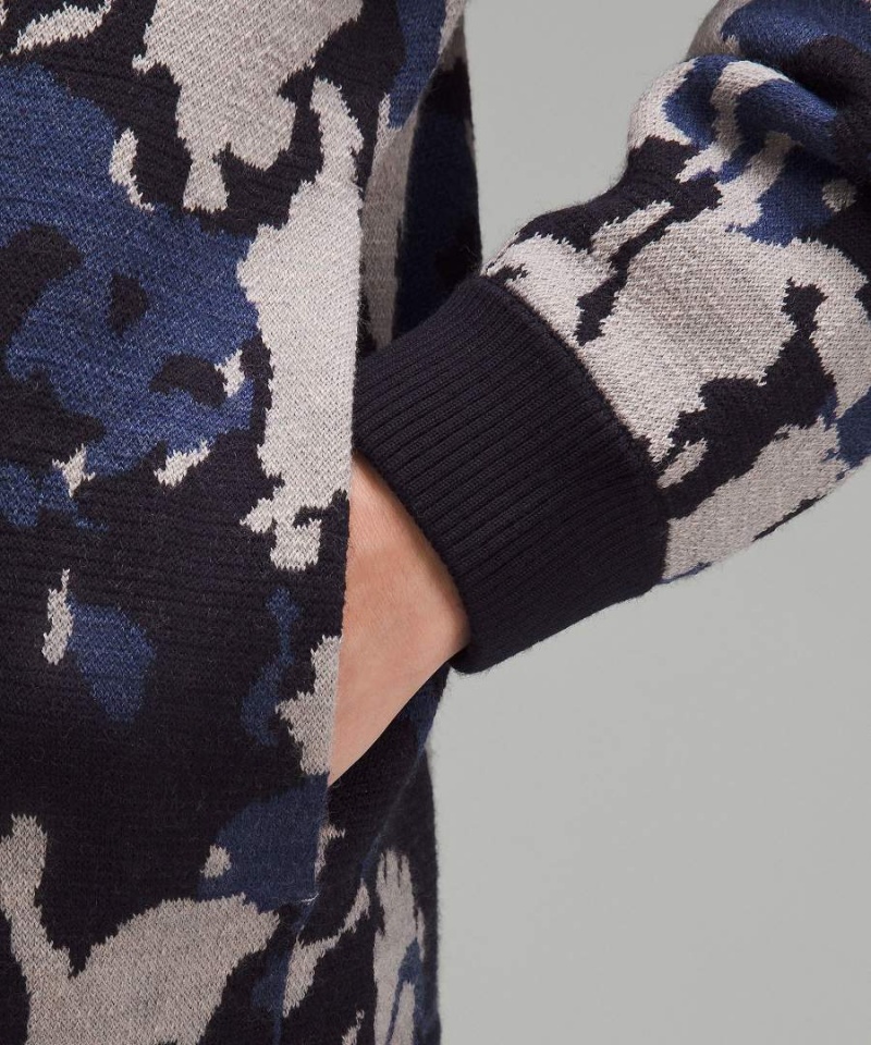 Truien Lululemon lab Merino Lana-Knit Zippered Hombre Azul Marino Multicolor Chile | 635MEUKRI