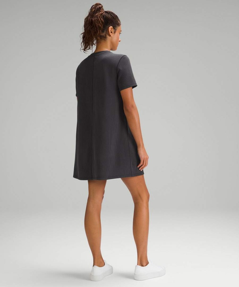 Vestido Lululemon Acanalado Softstreme T-Shirt Mujer Negras Chile | 658OUEWZN