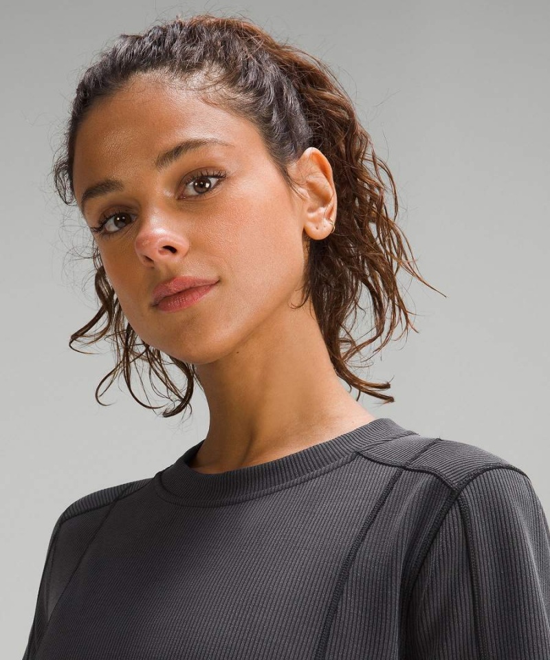 Vestido Lululemon Acanalado Softstreme T-Shirt Mujer Negras Chile | 658OUEWZN