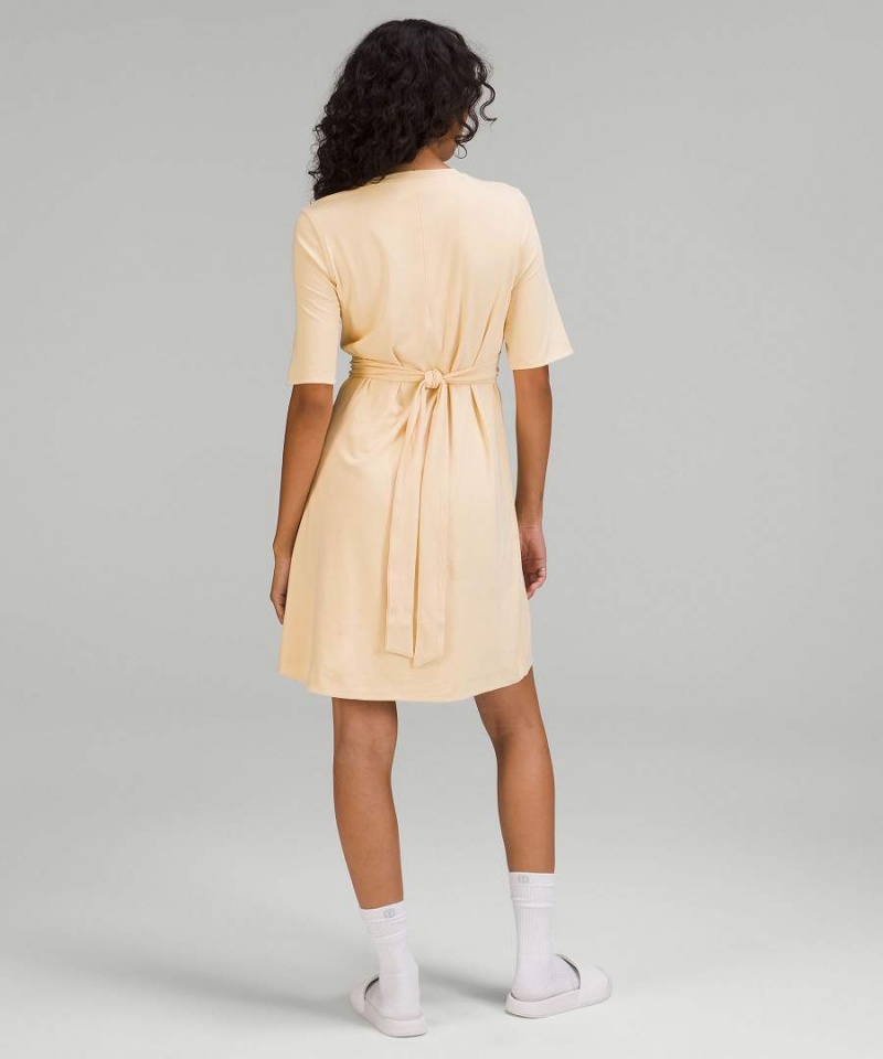 Vestido Lululemon Algodon Wrap-Front T-Shirt Mujer Beige Chile | 014RGAOZY