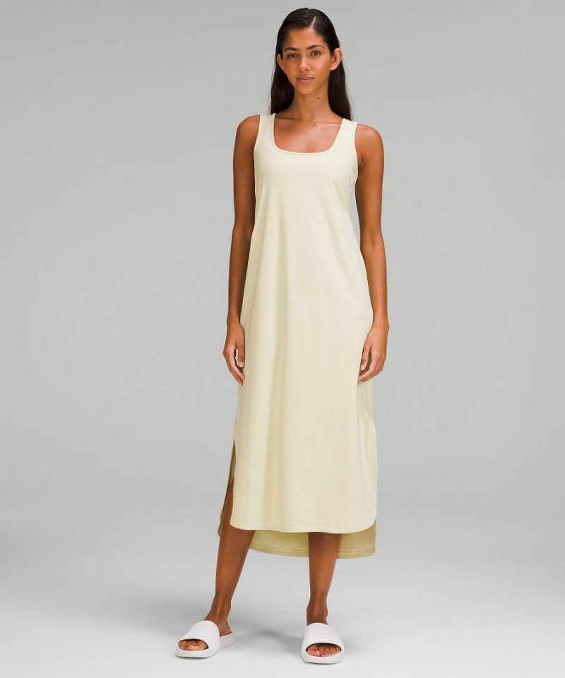Vestido Lululemon Pima Algodon Open-Back Midi Mujer Verde Claro Chile | 215QUDFVC