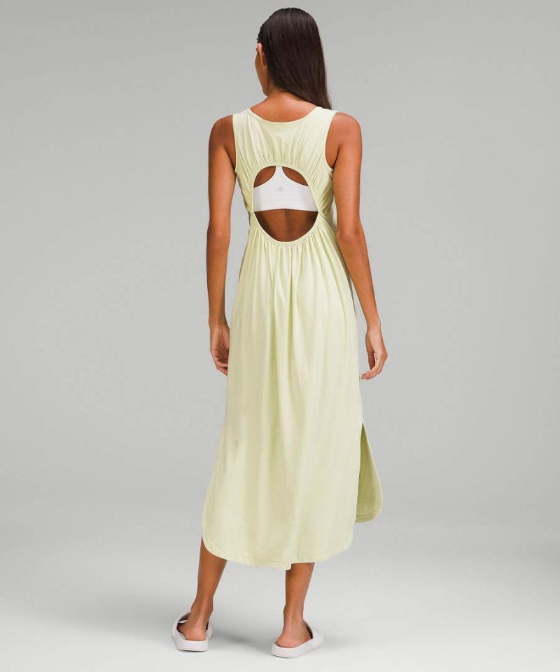 Vestido Lululemon Pima Algodon Open-Back Midi Mujer Verde Claro Chile | 215QUDFVC